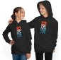 Preview: Skater Hoodie for kids - Jumping Skater in front of colorful Skate Lettering i550